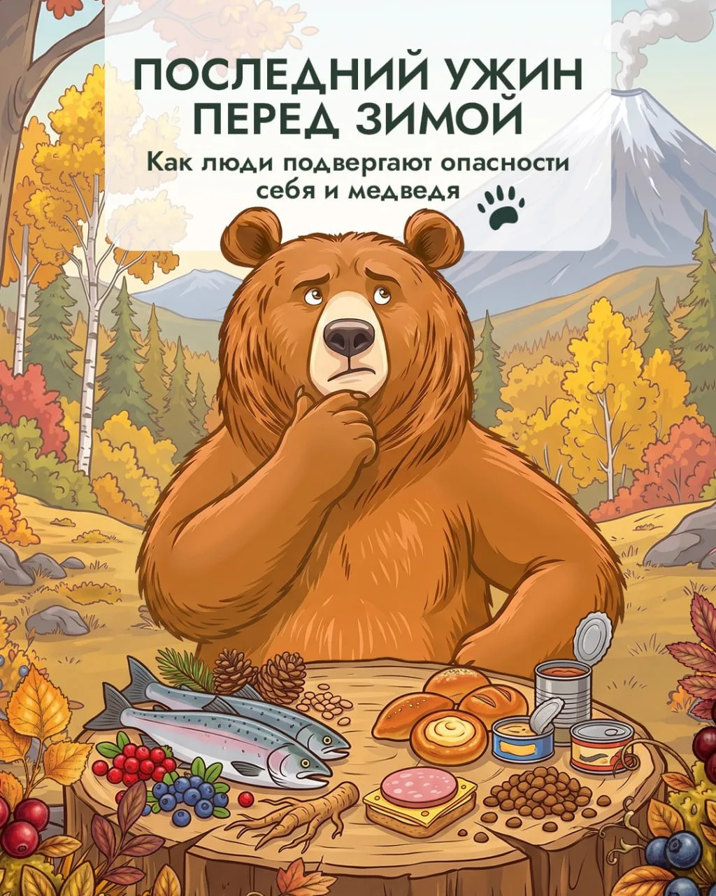 🐻 Почему осенью медведи оказываются рядом с людьми чаще?