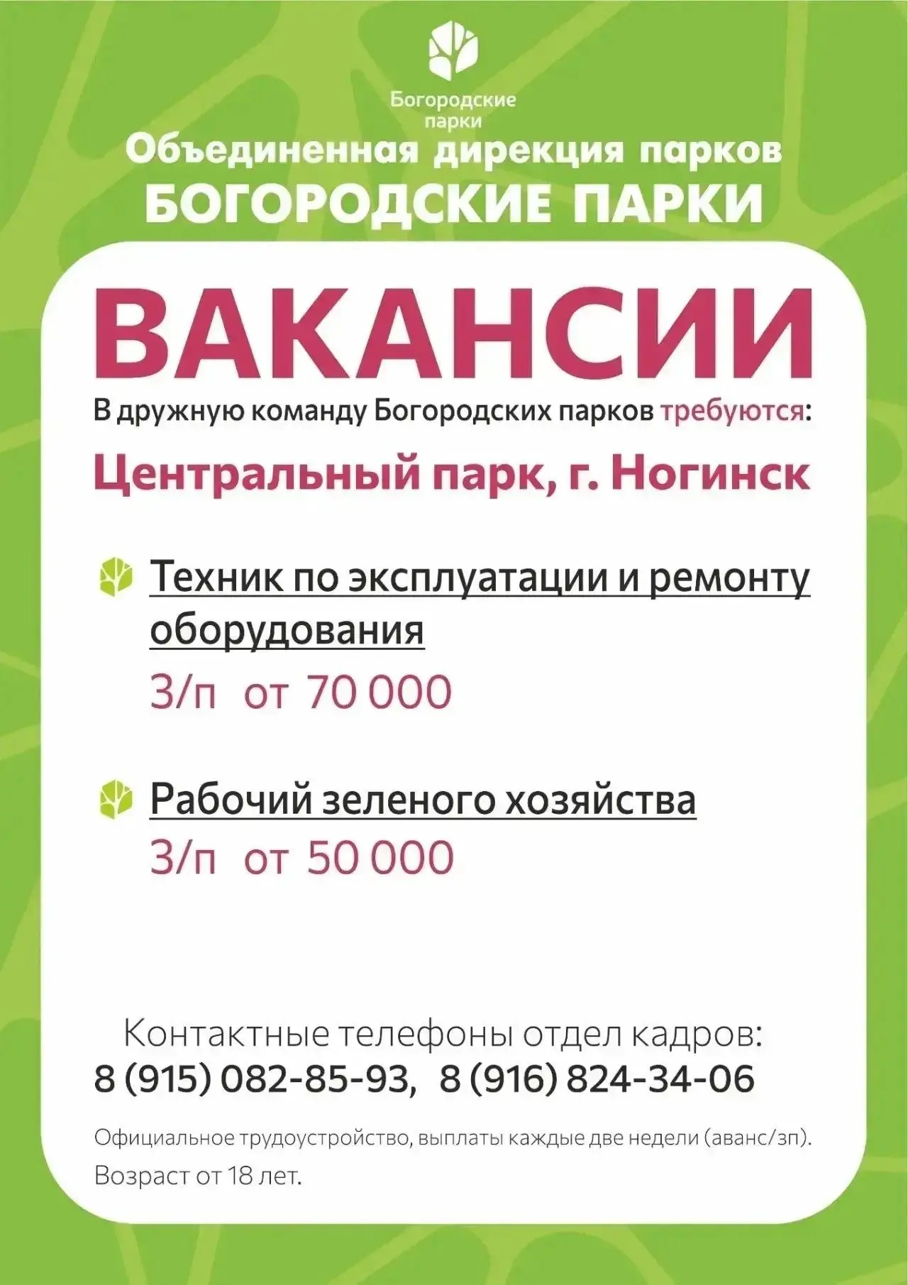 Ищем тех, кто любит Богородские парки не меньше посетителей! 🌳