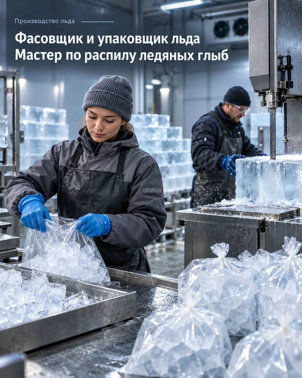1️⃣ФАСОВЩИК И УПАКОВЩИК ЛЬДА,