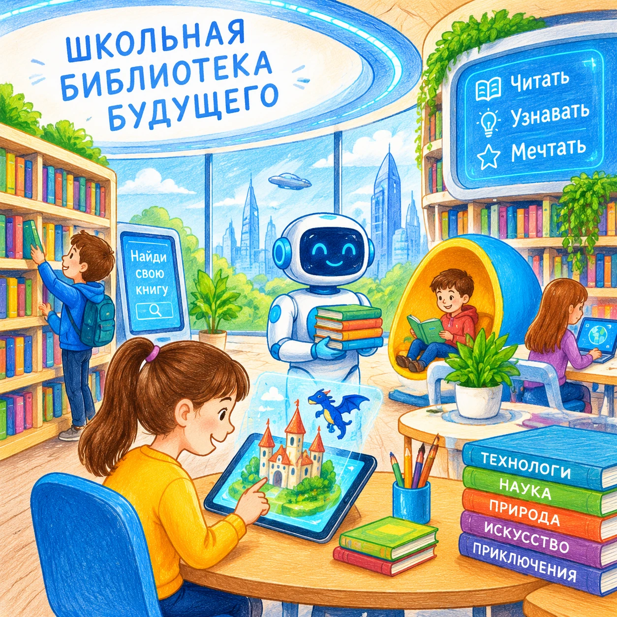 Конкурс рисунков «Школьная библиотека будущего»