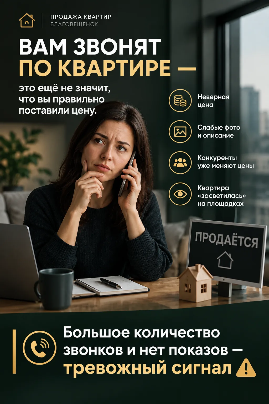 🏠 Вам звонят по квартире — это ещё не значит, что вы правильно поставили цену.