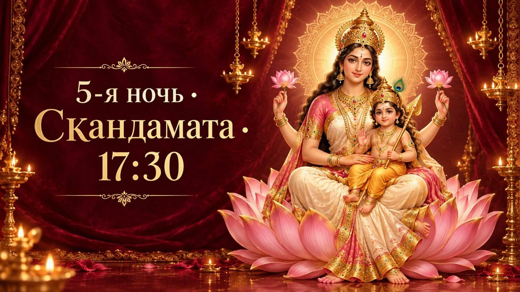 Сегодня 5-я ночь Наваратри Скандамата, молитва о детях и семье.
