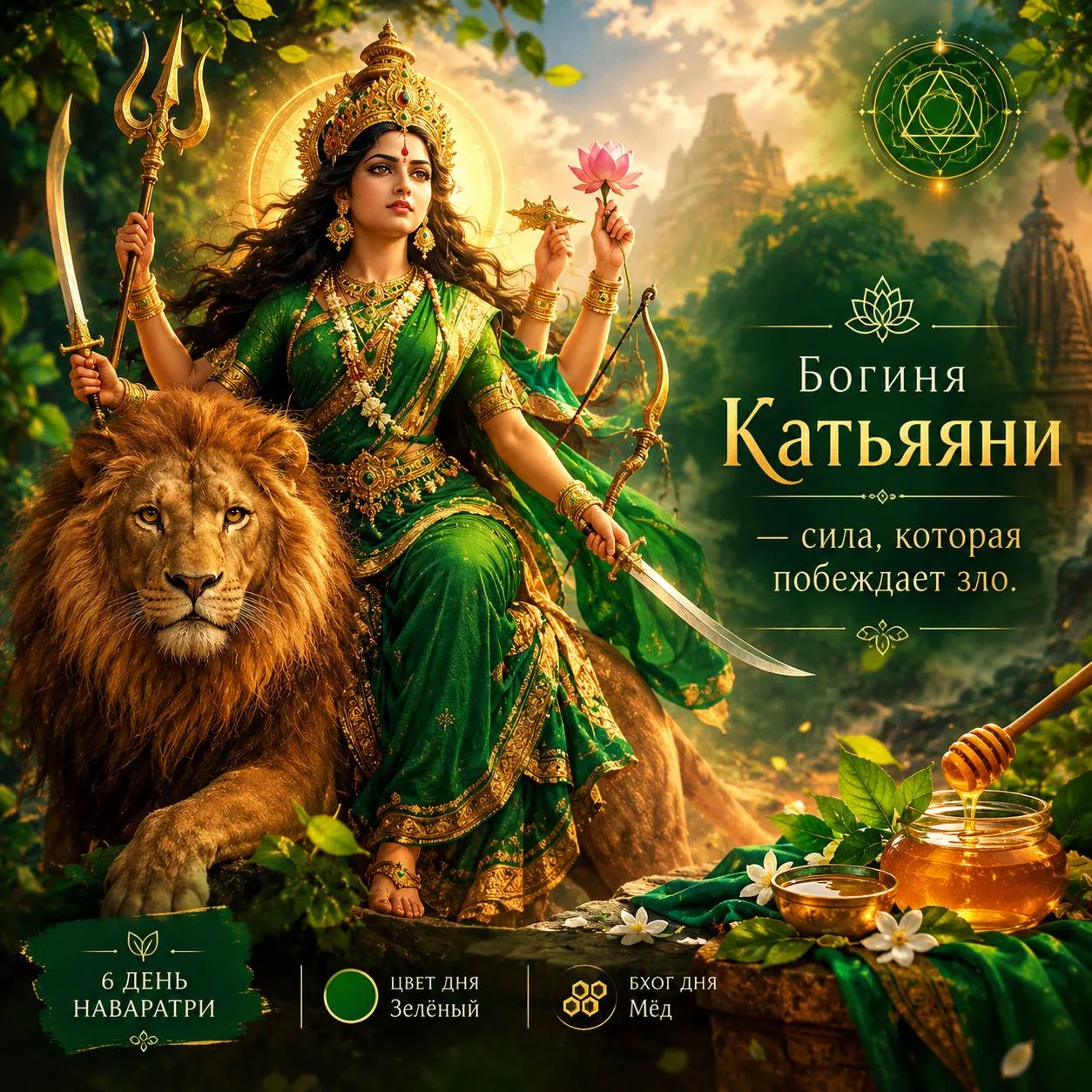 🌺 НАВАРАТРИ. ДЕНЬ 6 — КАТЬЯЯНИ
