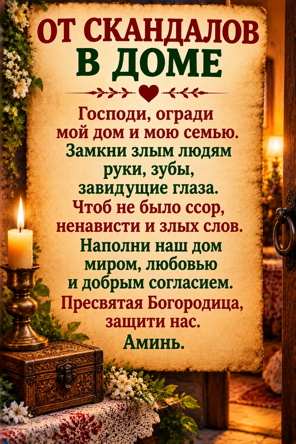 🕯️ От скандалов в доме