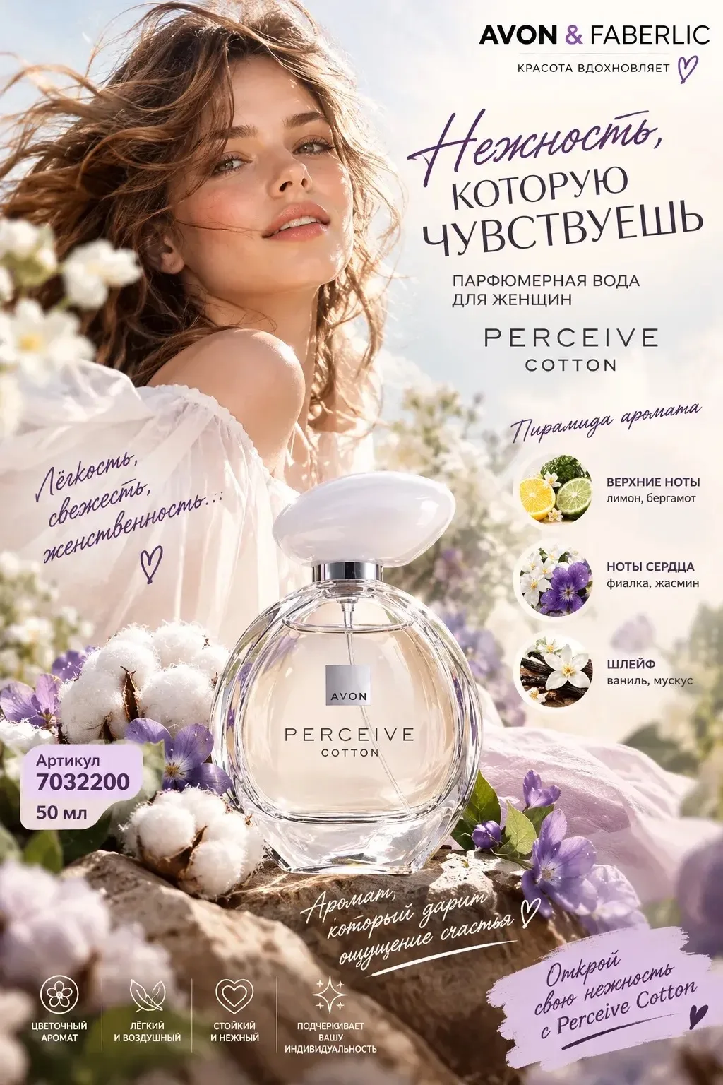 🤍✨ AVON PERCEIVE COTTON — НЕЖНОСТЬ, К КОТОРОЙ ХОЧЕТСЯ ПРИКОСНУТЬСЯ! ✨🤍