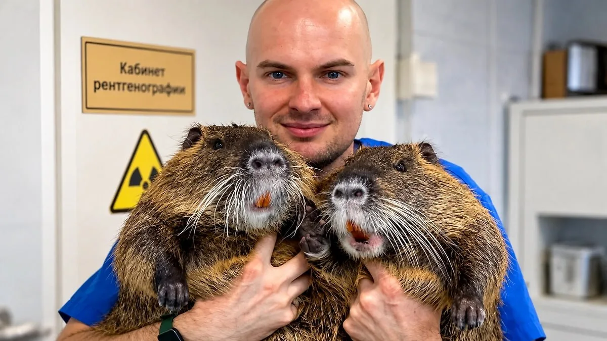 🦫Знакомство двух домашних нутрий закончилось в Тушинской ветеринарной клинике