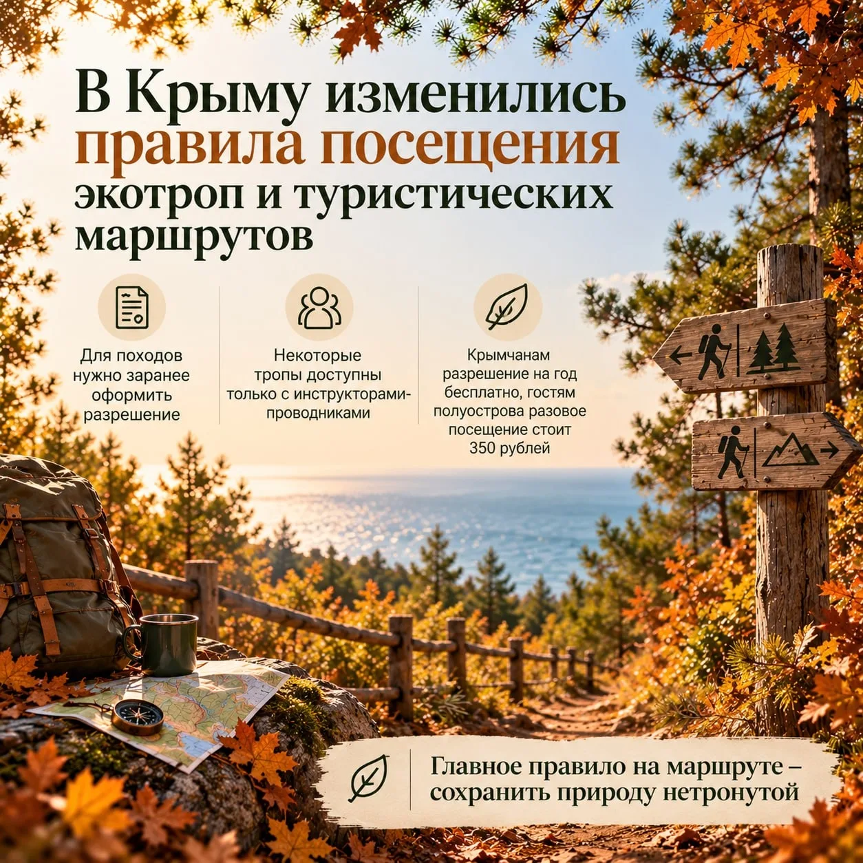 В Крыму изменились правила посещения экотроп и туристических маршрутов 👣🚶‍♀️‍➡️