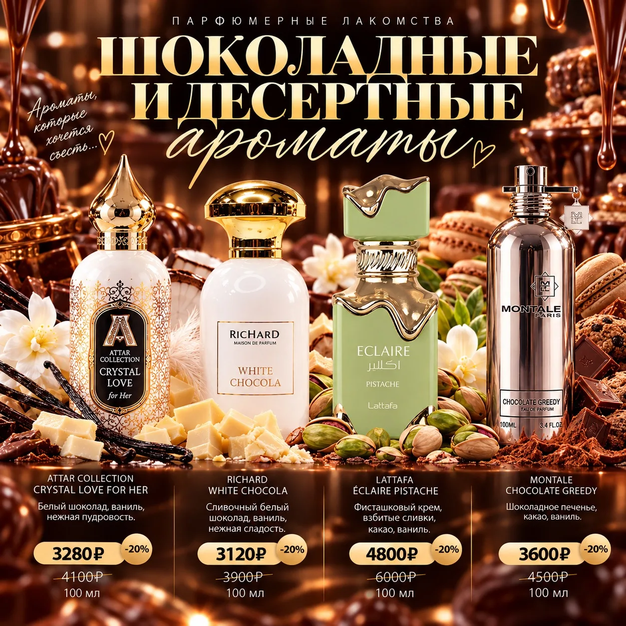 🍫 ШОКОЛАДНЫЕ И ДЕСЕРТНЫЕ АРОМАТЫ, КОТОРЫЕ ХОЧЕТСЯ СЪЕСТЬ! 🤤