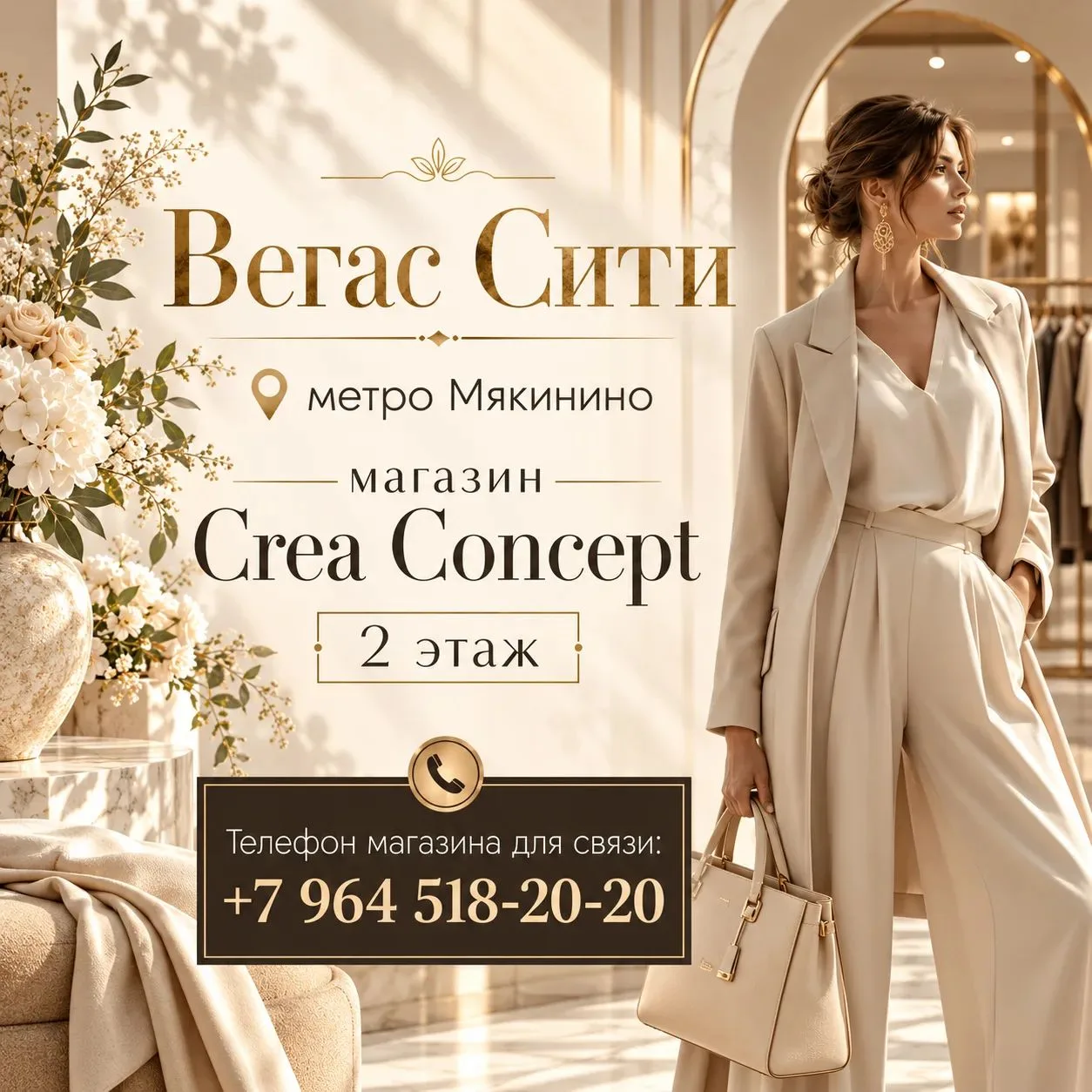 Вегас Сити , метро Мякинино, магазин Crea Concept 2 этаж. Телефон магазина: +79645182020