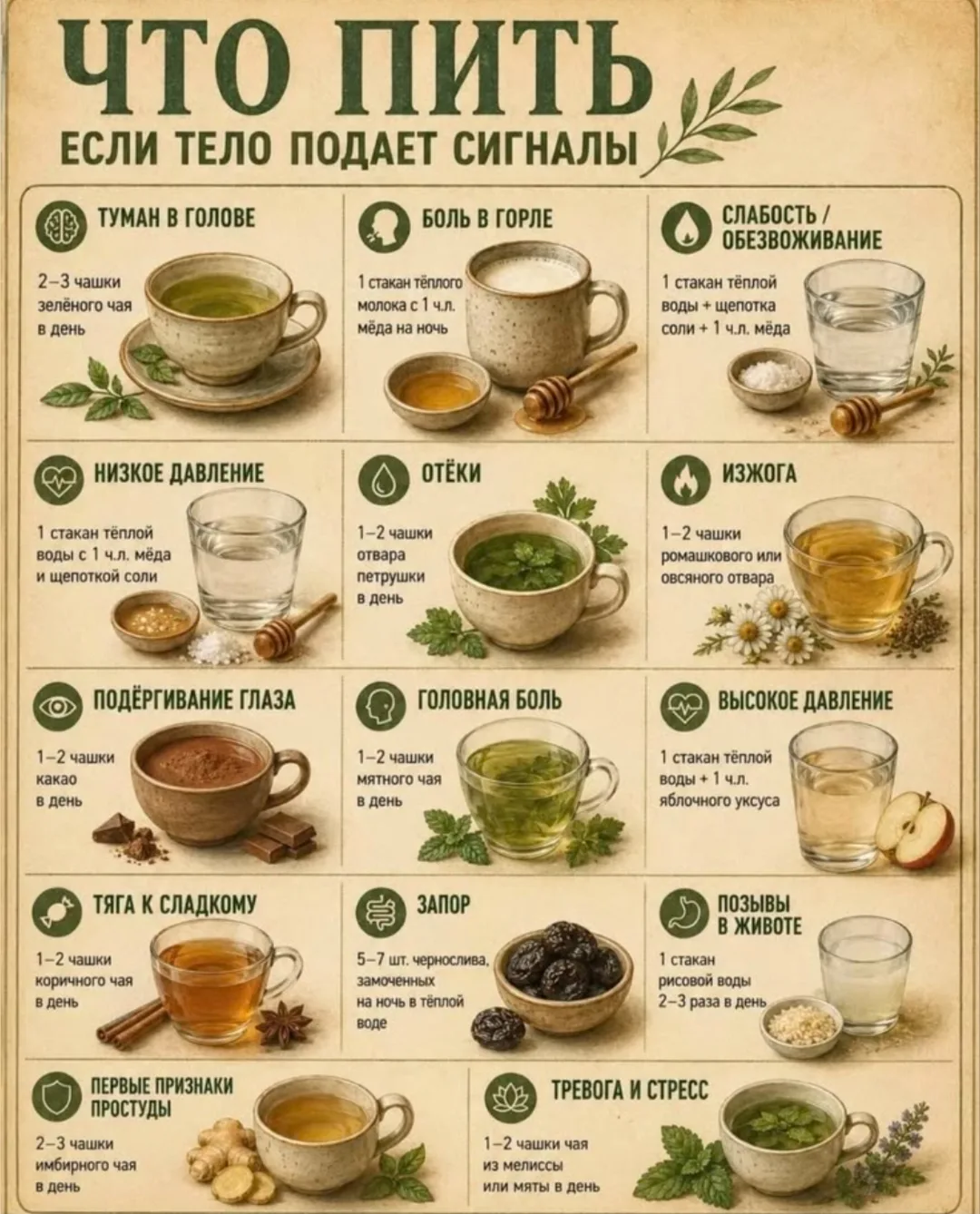 НАПИТКИ ПРИ НЕДОМОГАНИИ    РАЗНОСОЛЬЕ