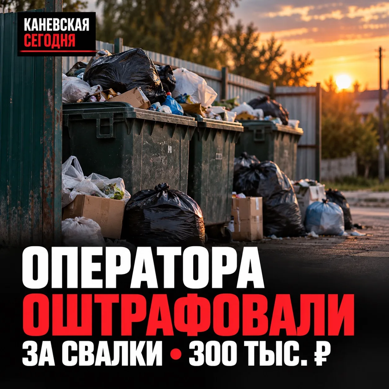 🗑 В Каневском районе несколько дней не вывозят мусор — у регоператора финансовые проблемы