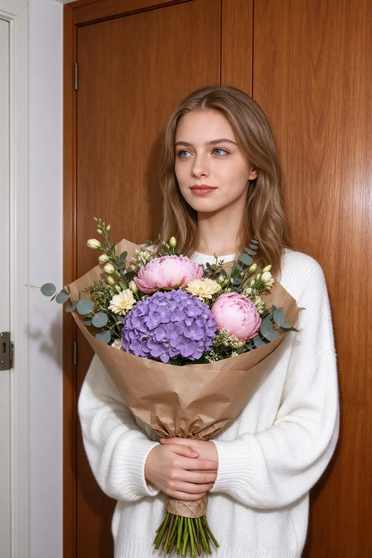 💐 Букет у двери