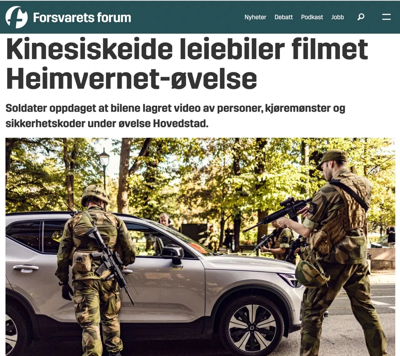 Во время учений в #Осло арендованные норвежскими военными автомобили китайских производ...