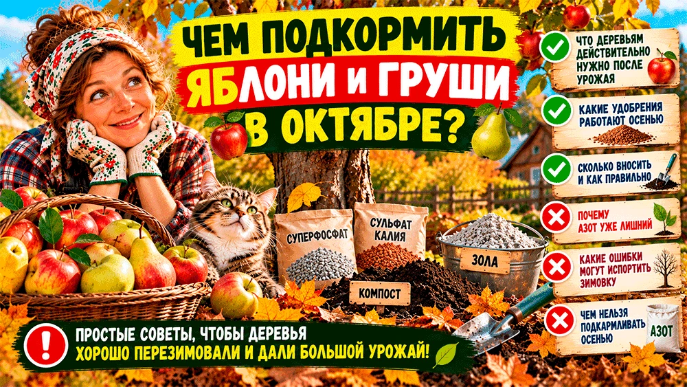Чем подкормить яблони и груши в октябре – что дать деревьям после урожая, а чем можно и...