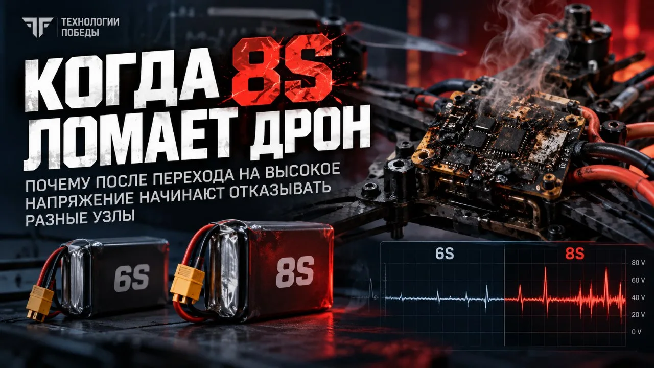 🚁 Когда 8S ломает дрон: почему после перехода на высокое напряжение начинают отказыват...