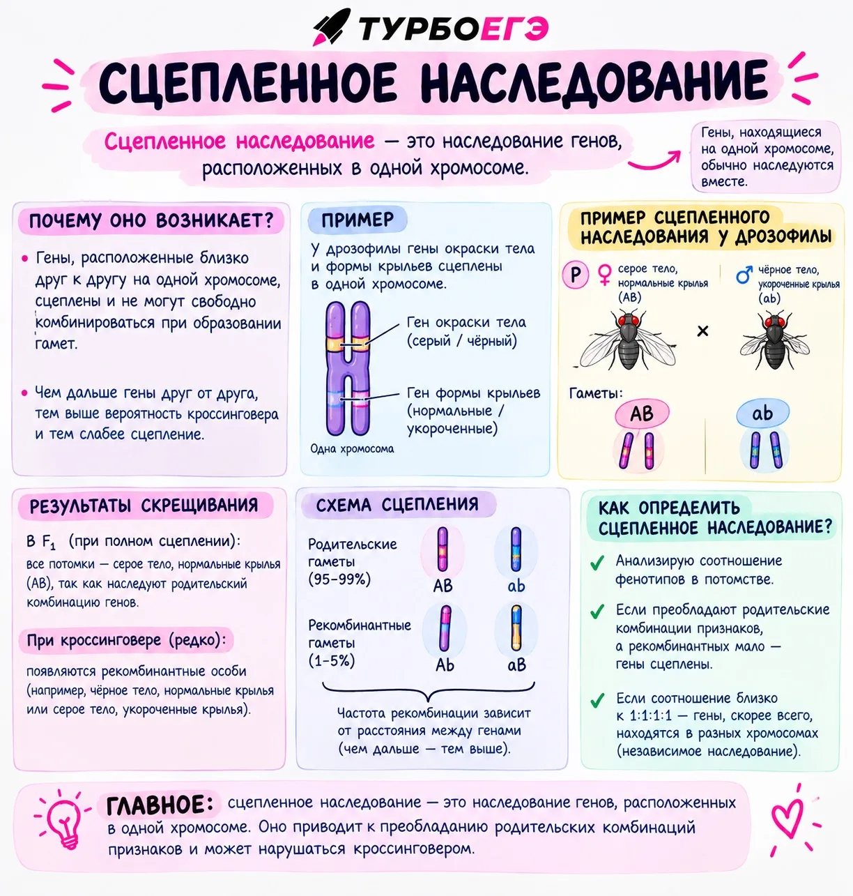 Как понять, почему некоторые признаки наследуются вместе, а не комбинируются независимо...