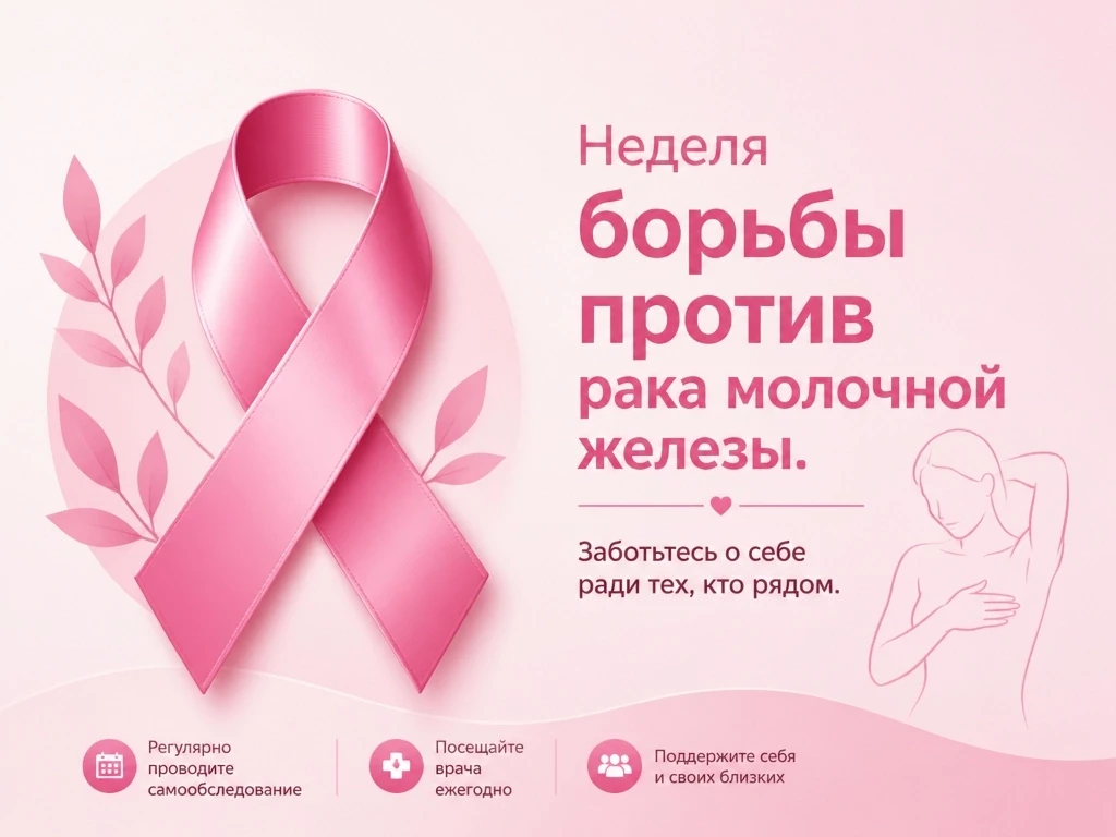 ✅ 12 - 18 октября – Неделя борьбы с раком молочной железы.