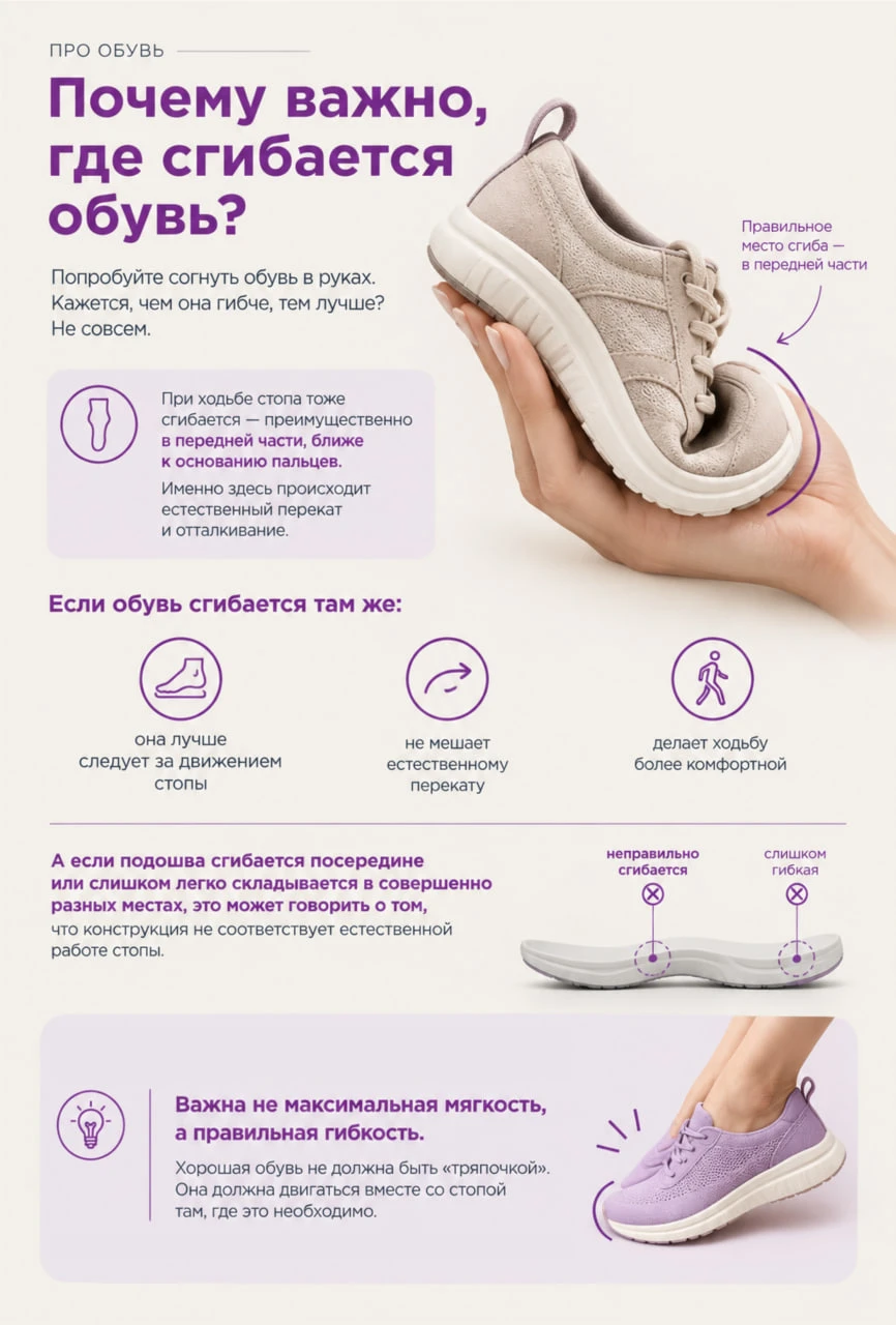 👣 Почему важно, где сгибается обувь?