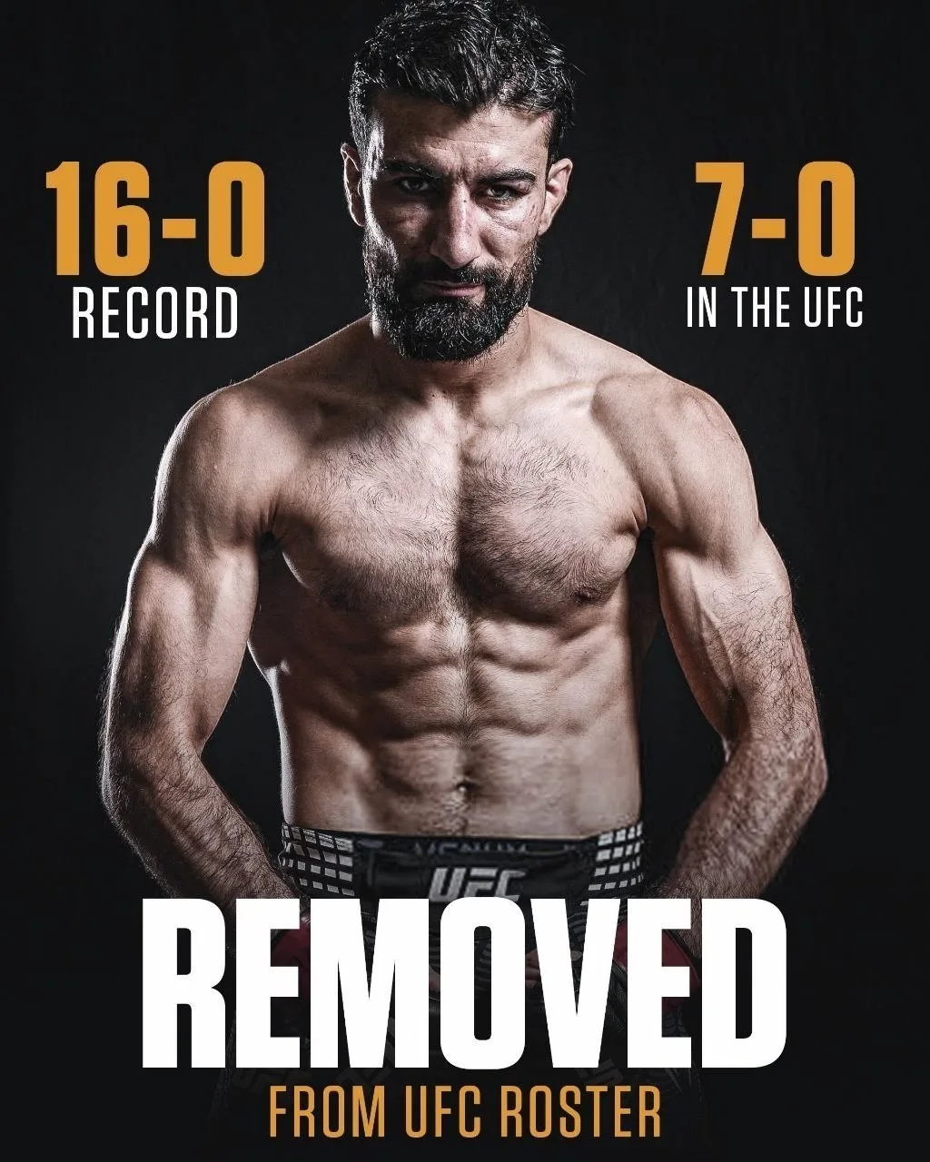 ❌Фарид Башарат исключён из ростера UFC.