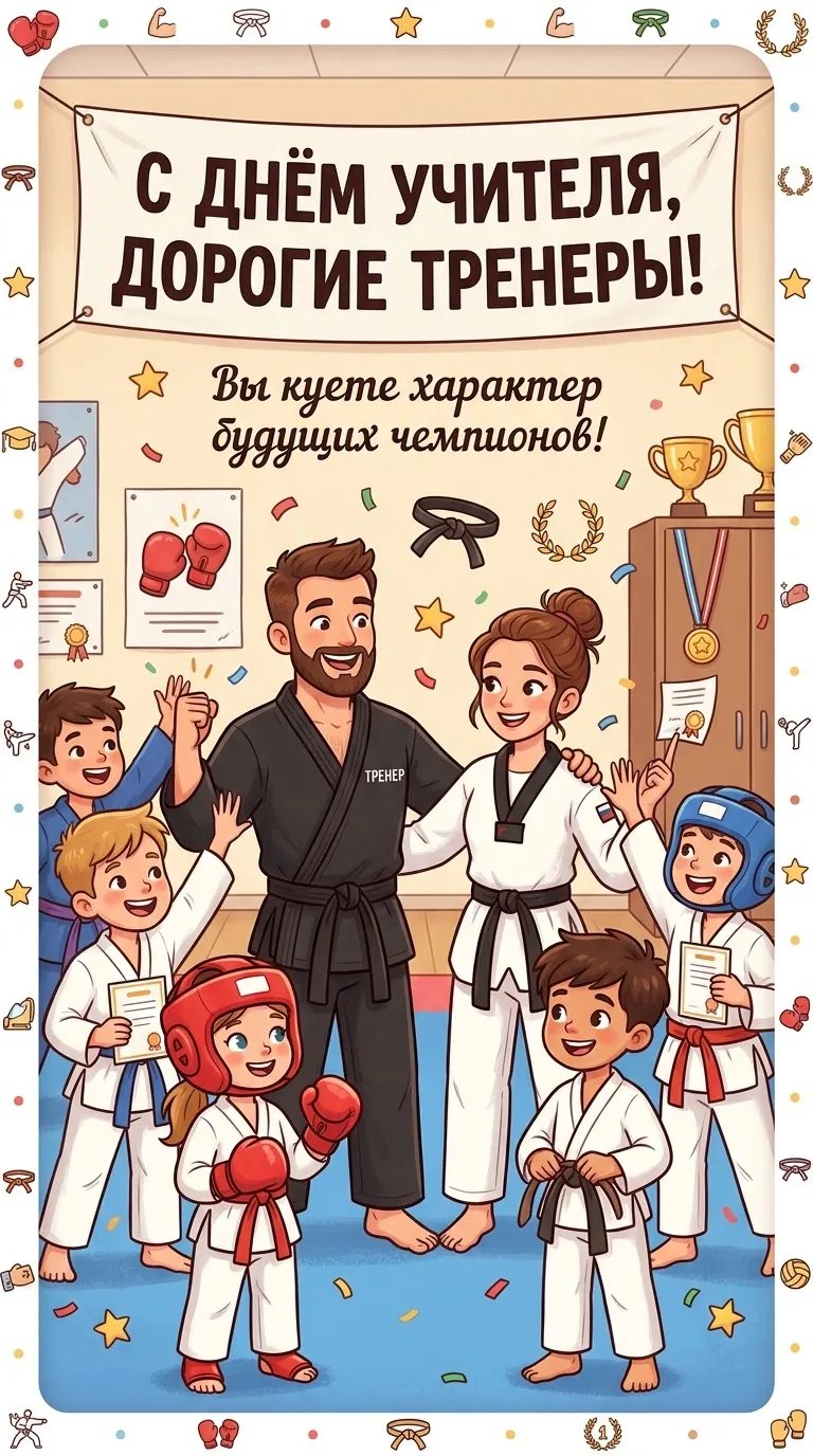 🥊 Дорогие тренеры! Поздравляем вас с Днем учителя!