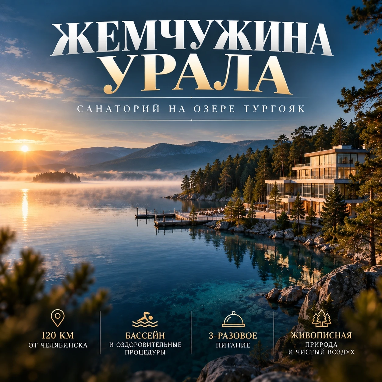 🌿 САНАТОРИЙ «ЖЕМЧУЖИНА УРАЛА» НА ТУРГОЯКЕ