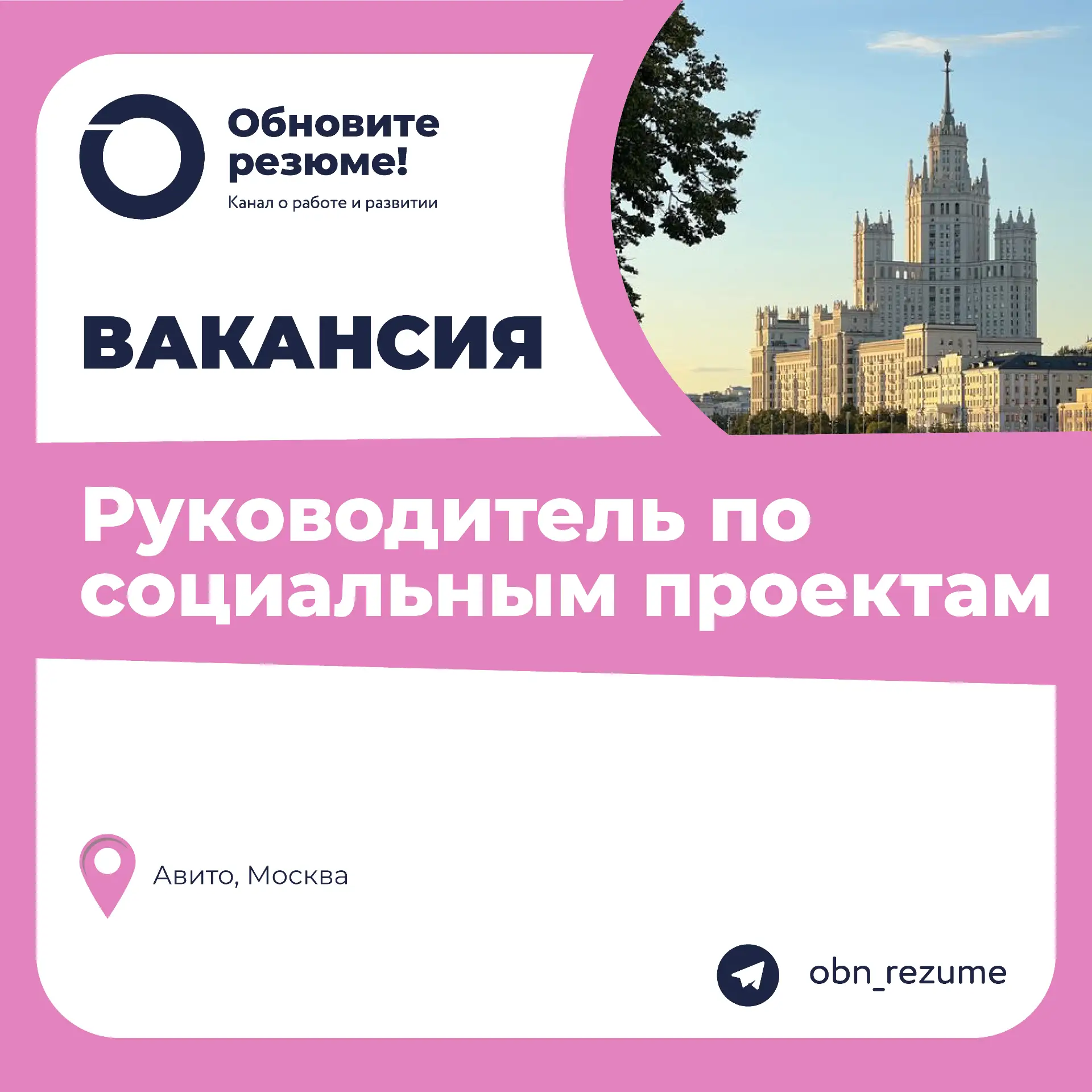 Руководитель по социальным проектам Авито, Москва