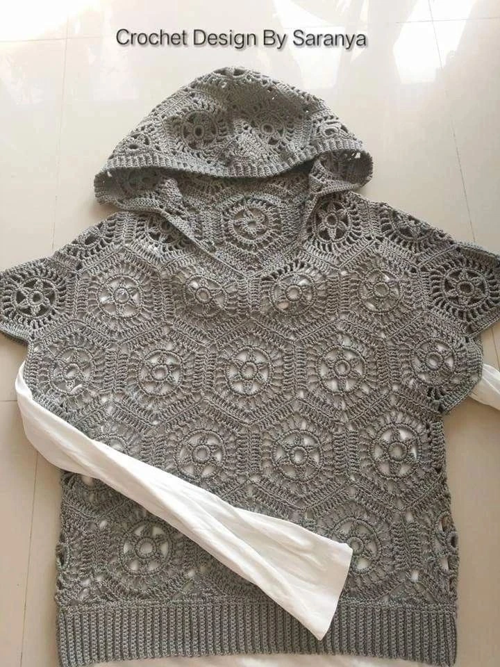 Безрукавка крючком из мотивов 💖