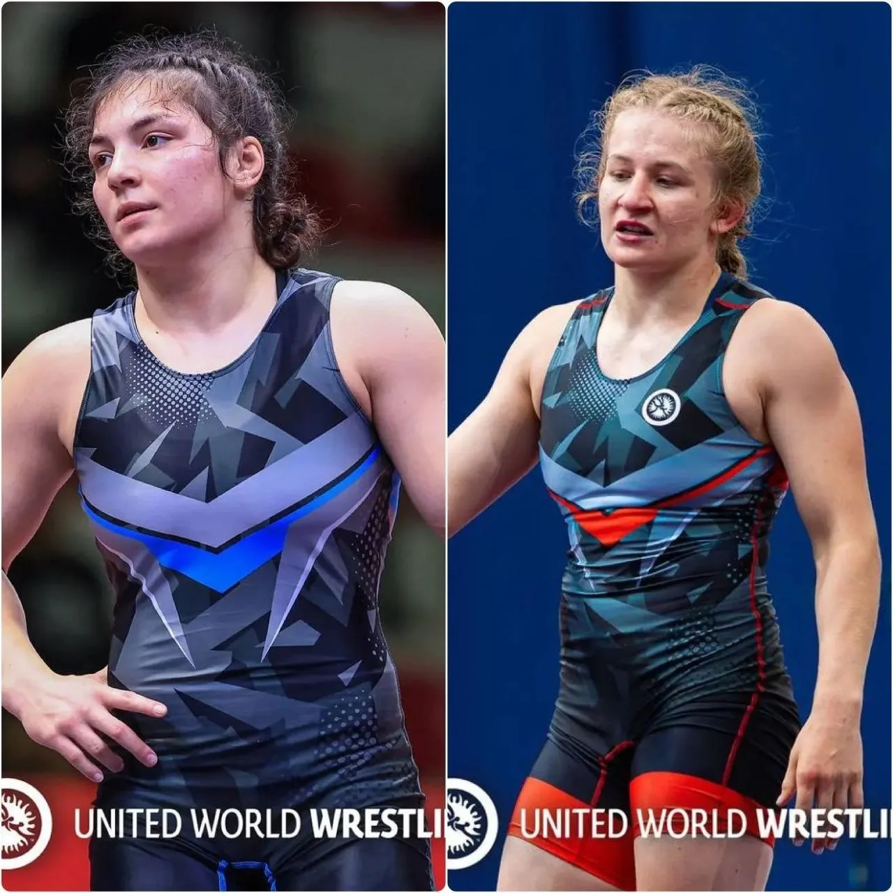 Амина Танделова и Алина Касабиева поборются за медали чемпионата мира по женской борьбе.