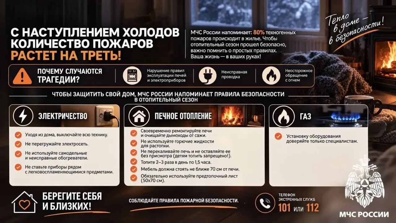 🔥 Как избежать пожара в отопительный сезон
