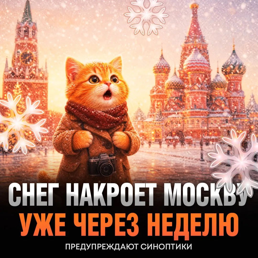 ☃️ Зима придет в Москву УЖЕ ЧЕРЕЗ НЕДЕЛЮ — снег накроет столицу совсем скоро,  уже чере...