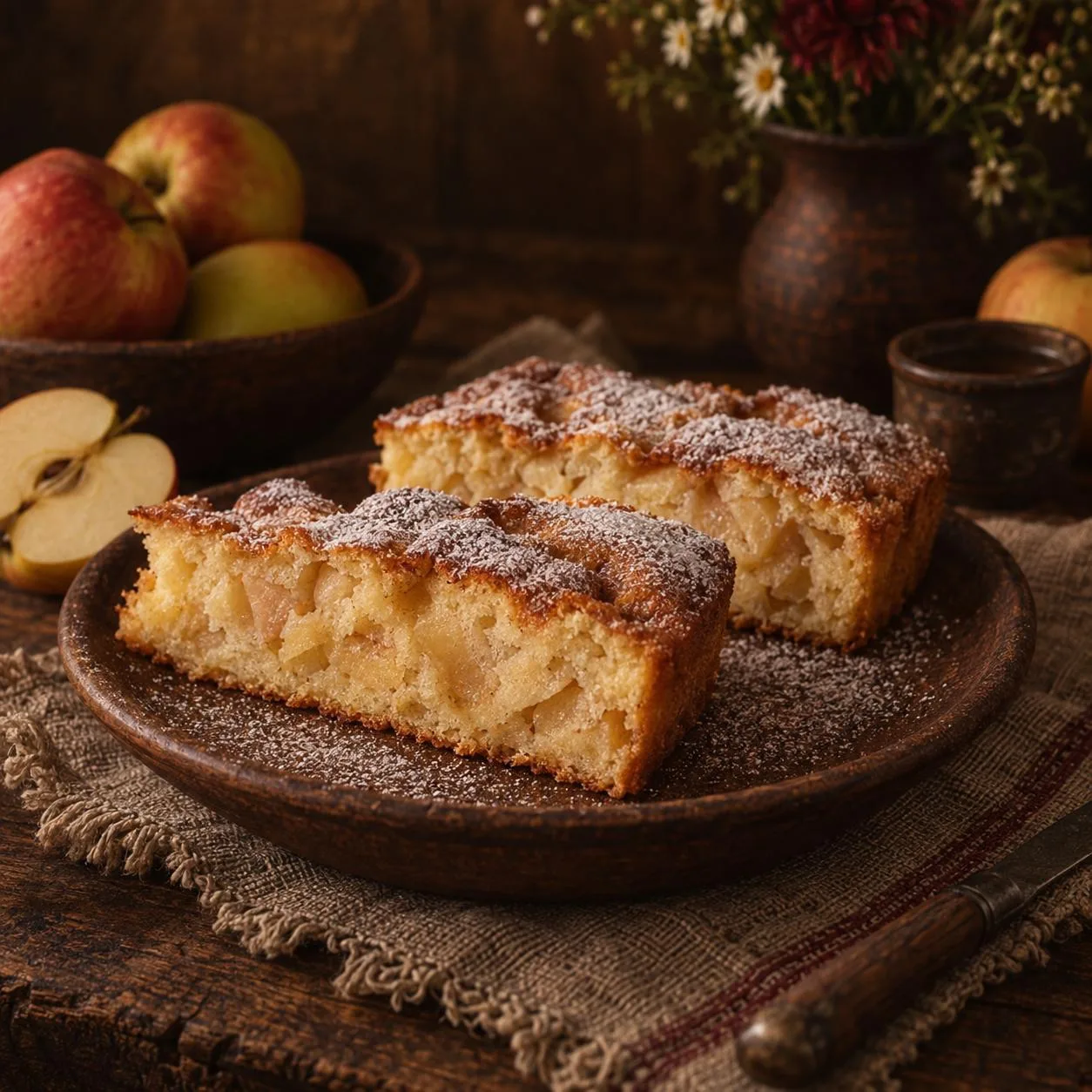 🍎 Постная шарлотка с яблоками
