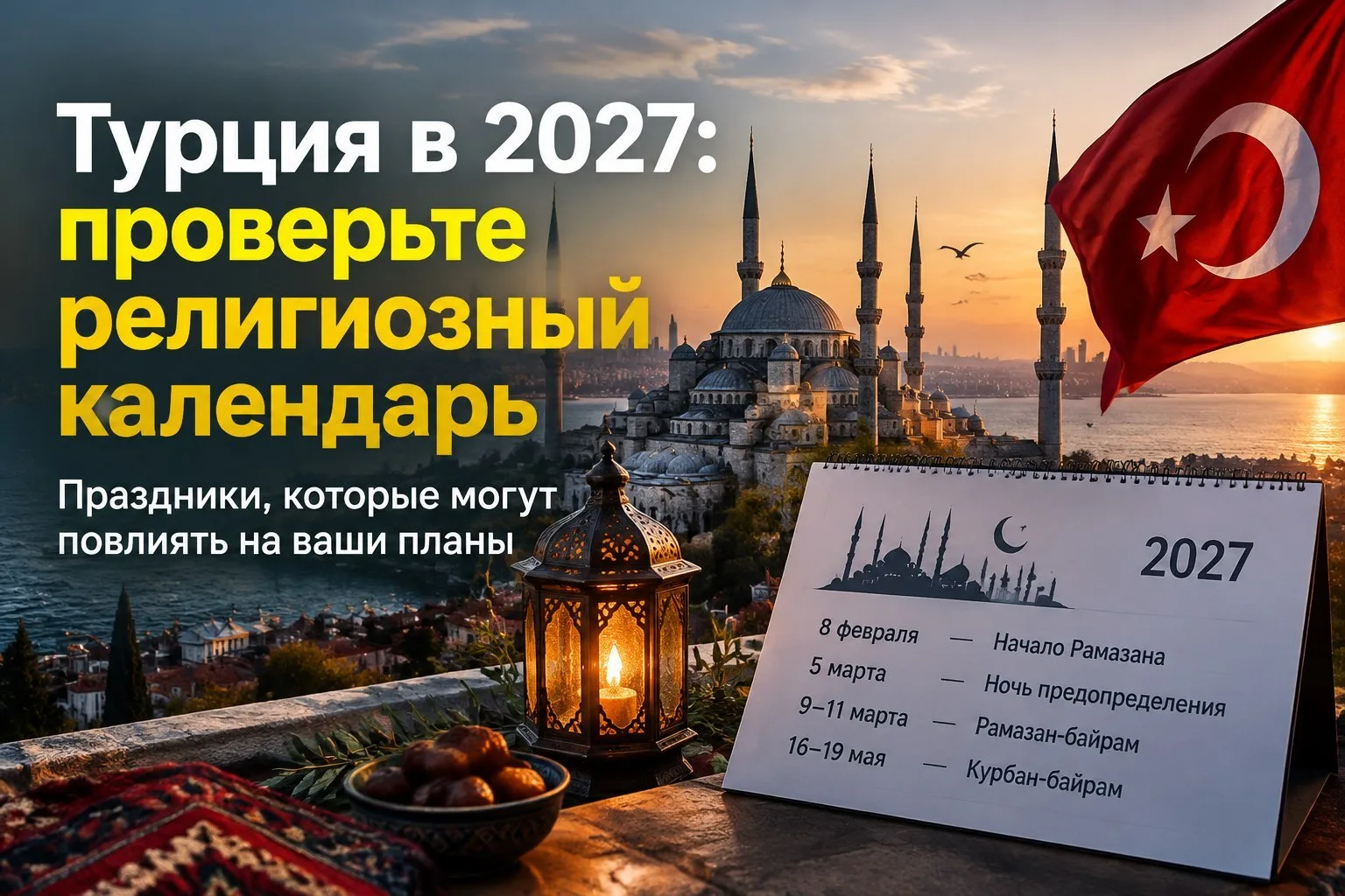 🗓 Планируете Турцию в 2027? Сверьтесь с религиозным календарём