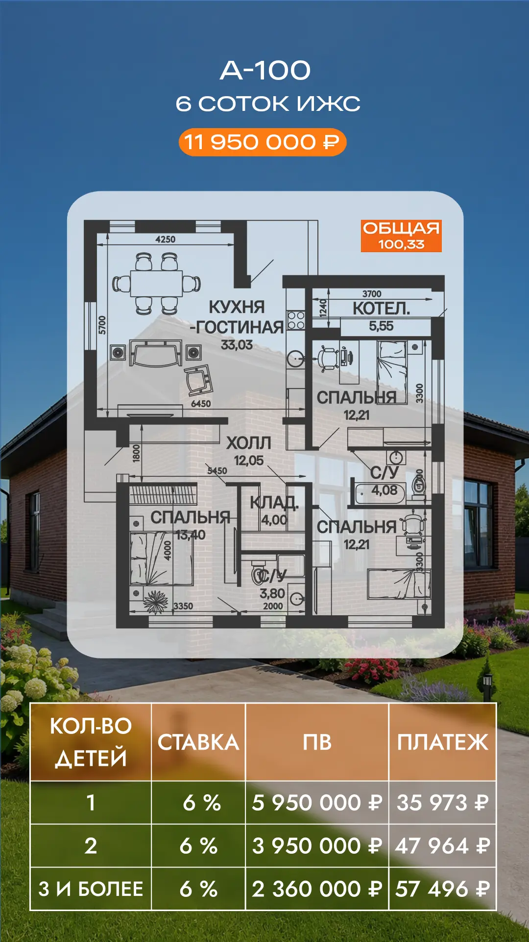 Дом 100 м² в КП «Солнечный»🏠⁣⁣