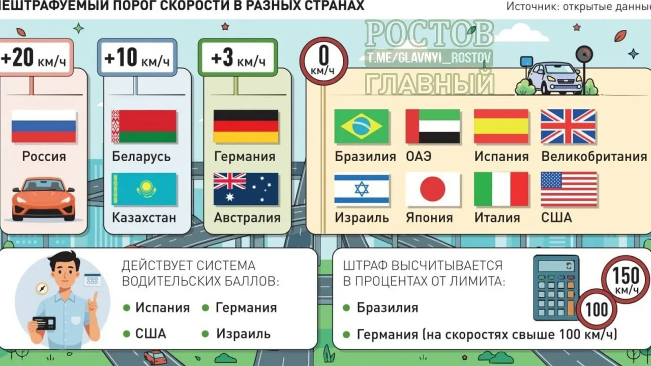 ⚠ Штpaфοвaть зa пpeвышeниe cκοpοcти нa 5 κм/ч пpeдлοжили в Ροccии.