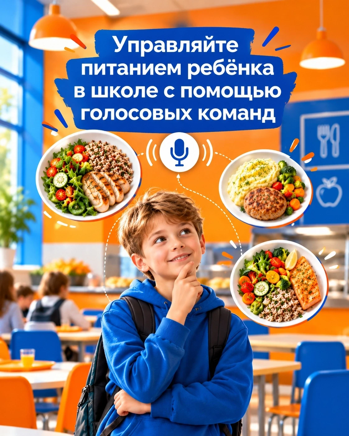 🔉Управляйте питанием ребёнка в школе с помощью голосовых команд