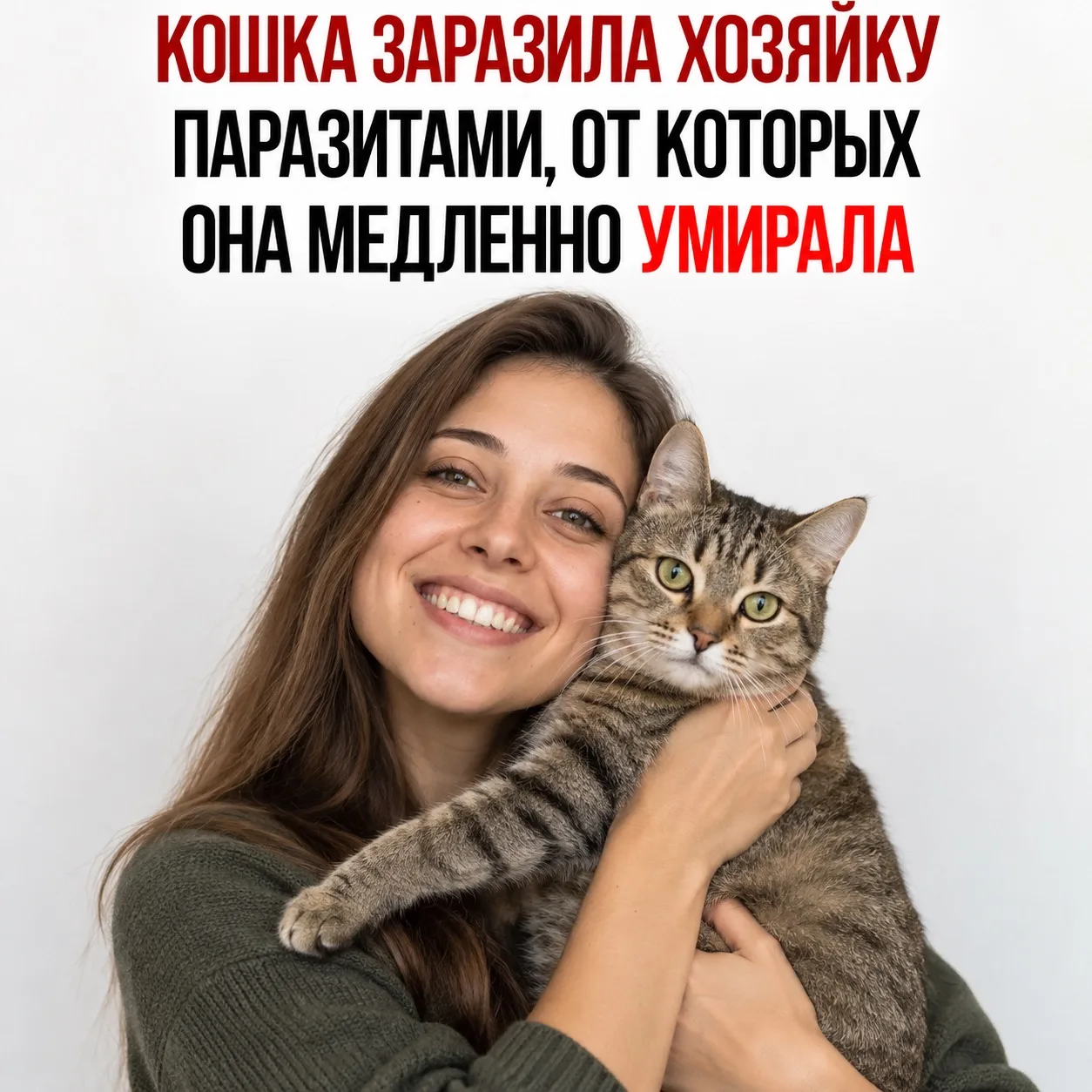 🐱 Домашняя кошка заразила хозяйку опасными паразитами!