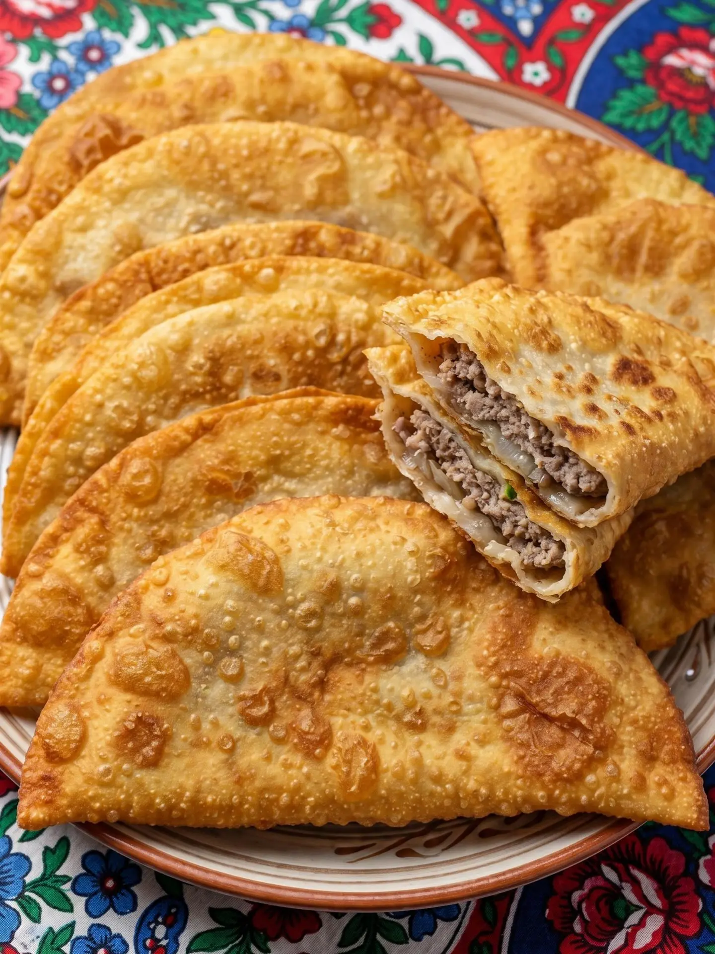 ДОМАШНИЕ ЧЕБУРЕКИ С СОЧНОЙ МЯСНОЙ НАЧИНКОЙ И ТОНКОЙ ПУЗЫРЧАТОЙ КОРОЧКОЙ ИЗ ЗАВАРНОГО ТЕСТА