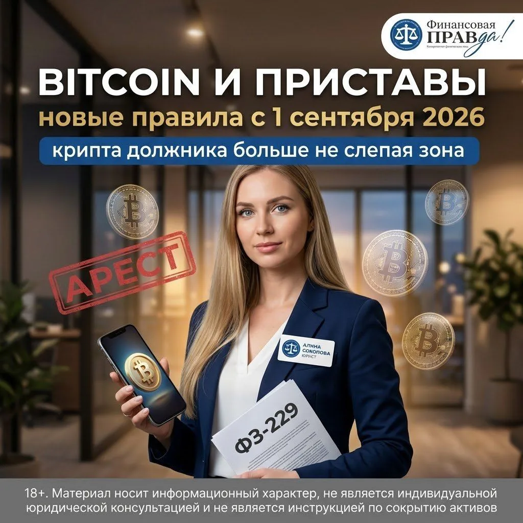 ₿ Bitcoin и приставы: новые правила с 1 сентября 2026