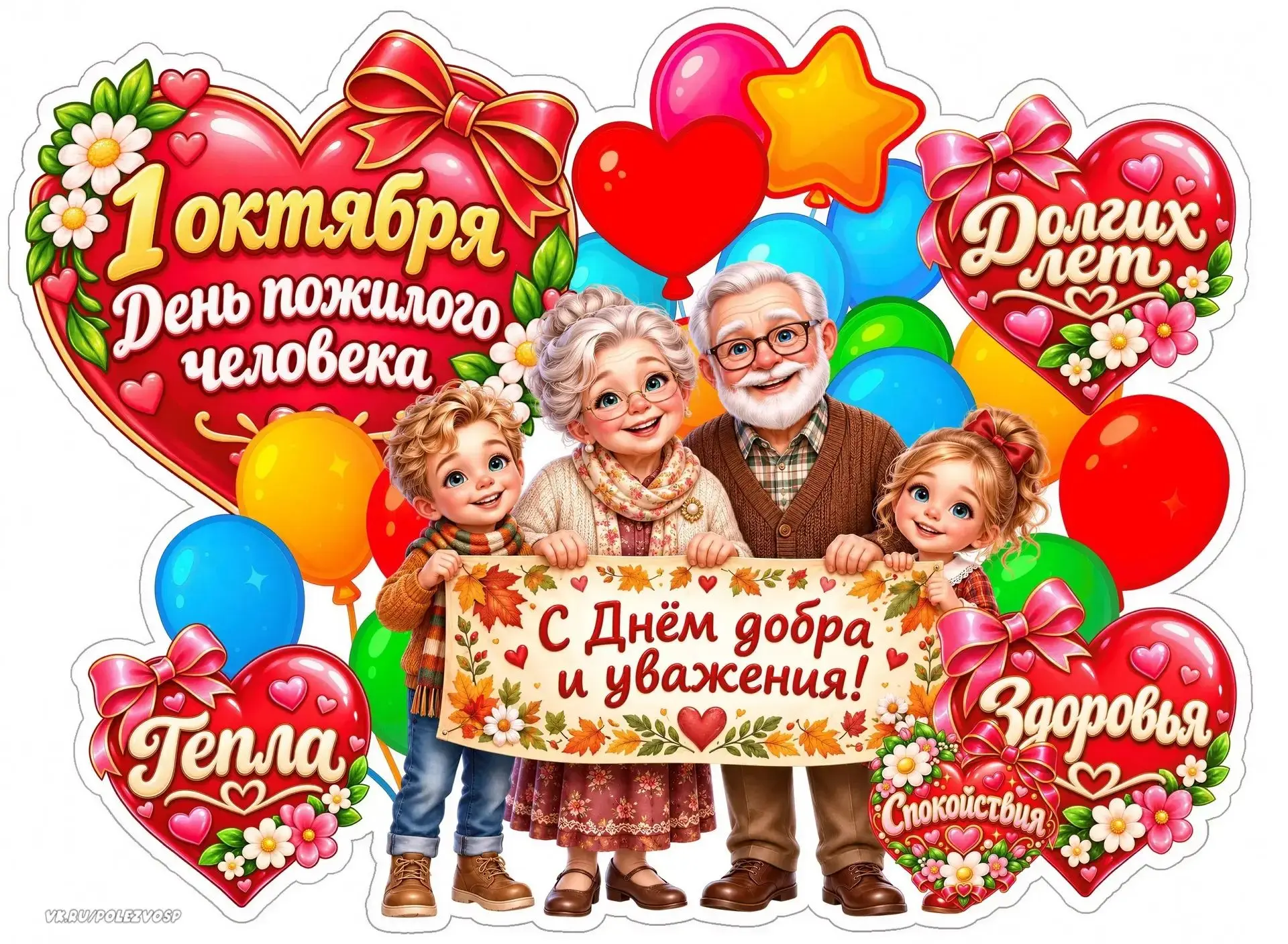 ❤🙏 1 октября - День добра и уважения, День пожилых людей. 🙏❤