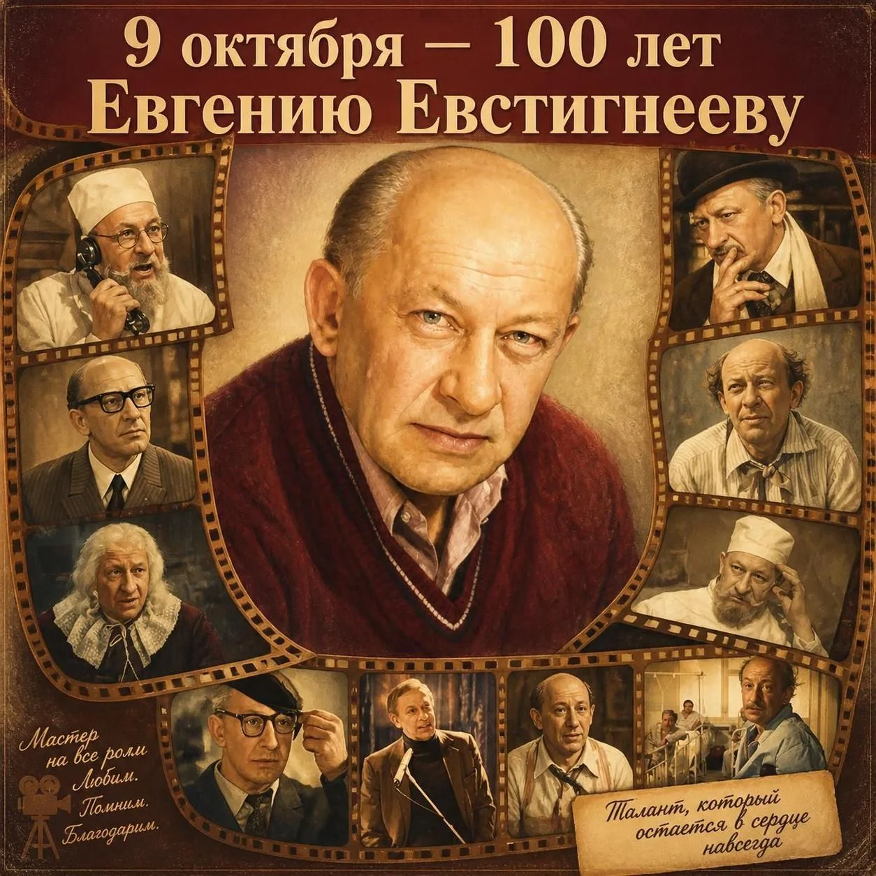 🎬 9 октября — 100 лет со дня рождения Евгения Евстигнеева