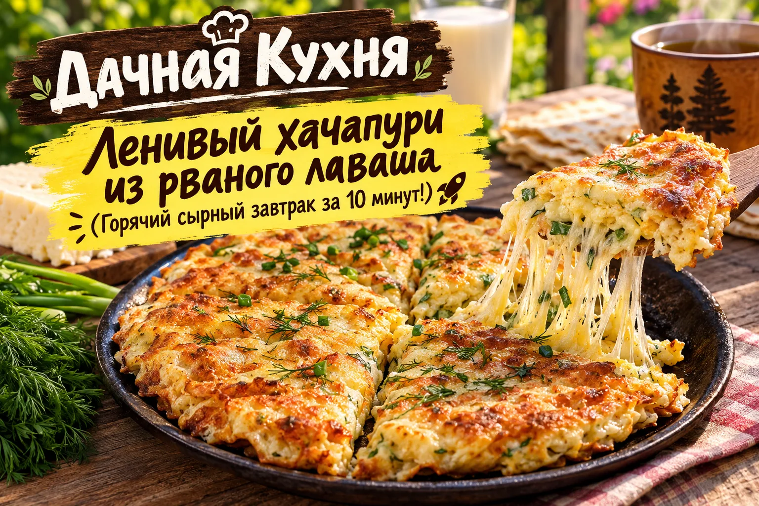 ​🧀🍳 Ленивый хачапури из рваного лаваша (Горячий сырный завтрак за 10 минут!) 🚀✨