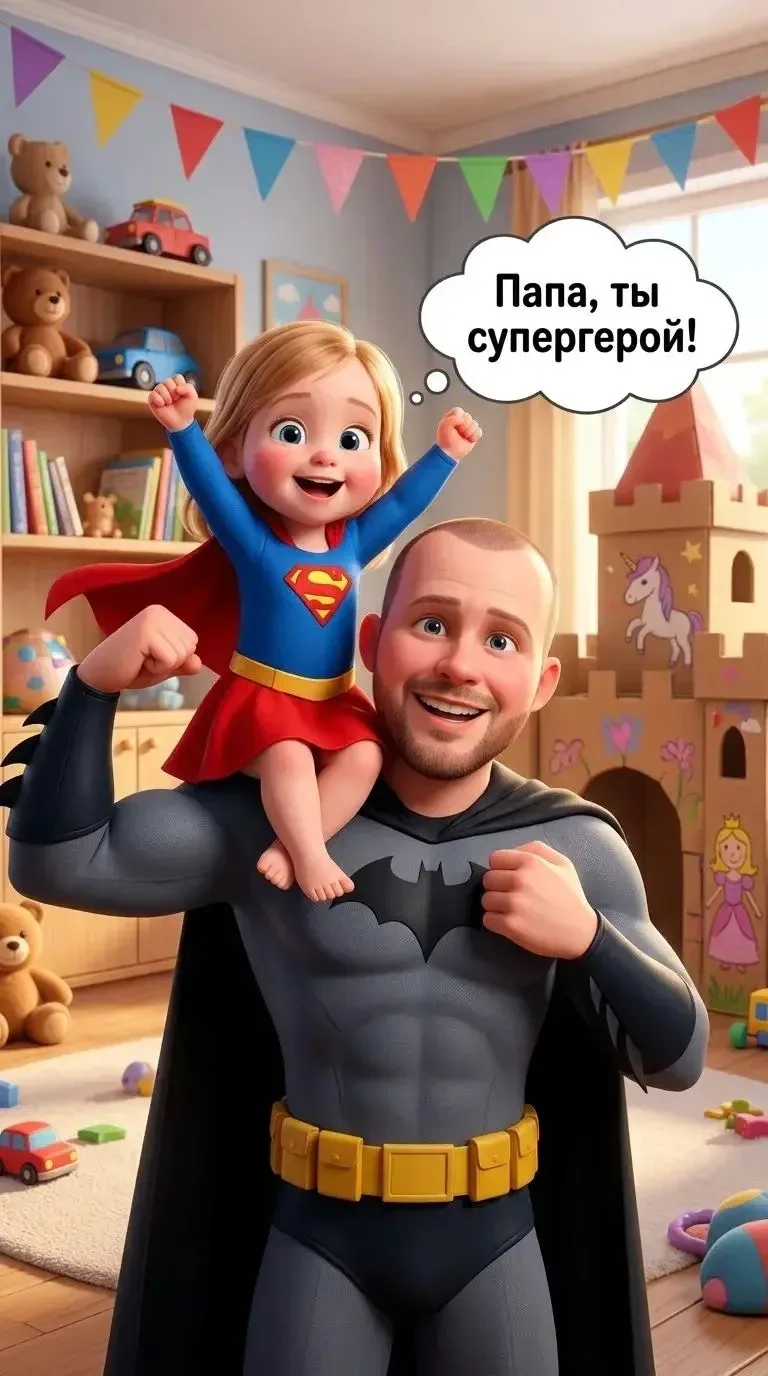 Участники  фотомарафона «Мой папа -супергерой» воспитанница средней группы Миргалиева Р...