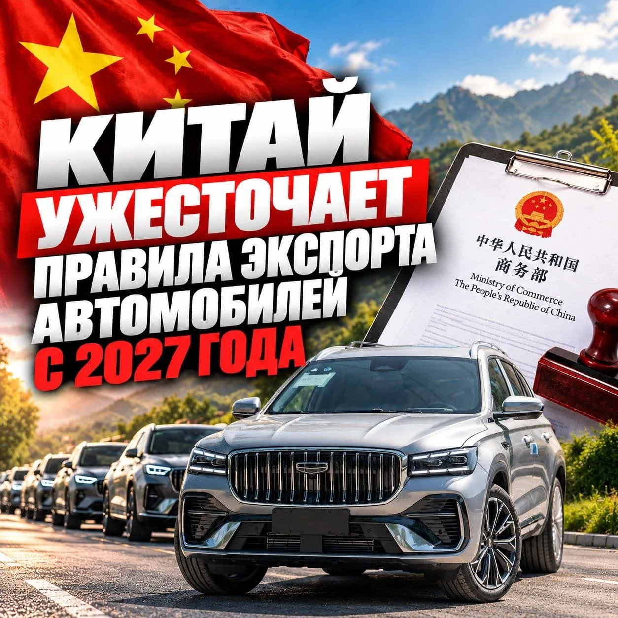 При оформлении экспортных лицензий на автомобили на 2027 год китайским компаниям потреб...