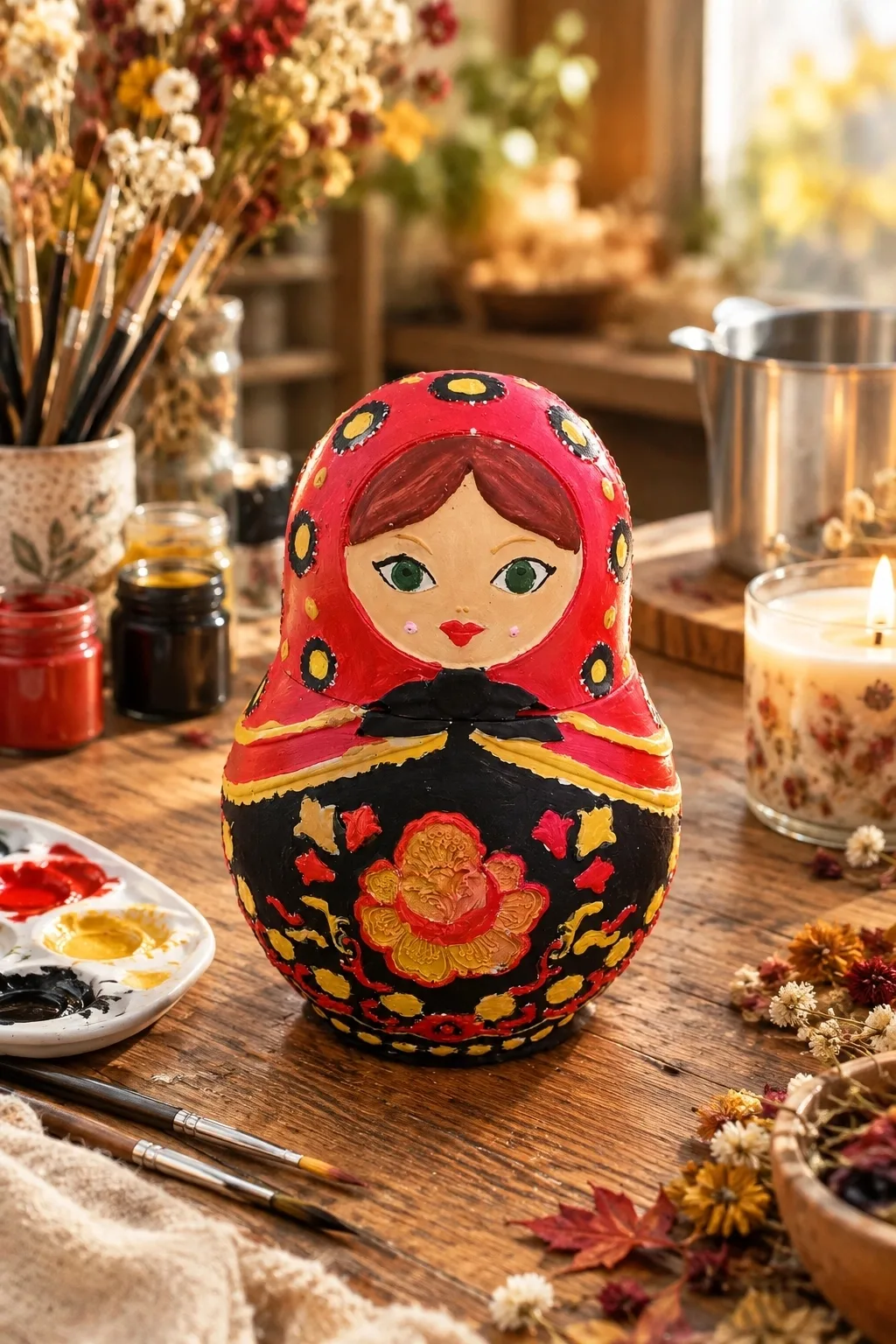 🪆🕯️ Матрёшка, созданная своими руками, — ещё и ароматическая свеча!