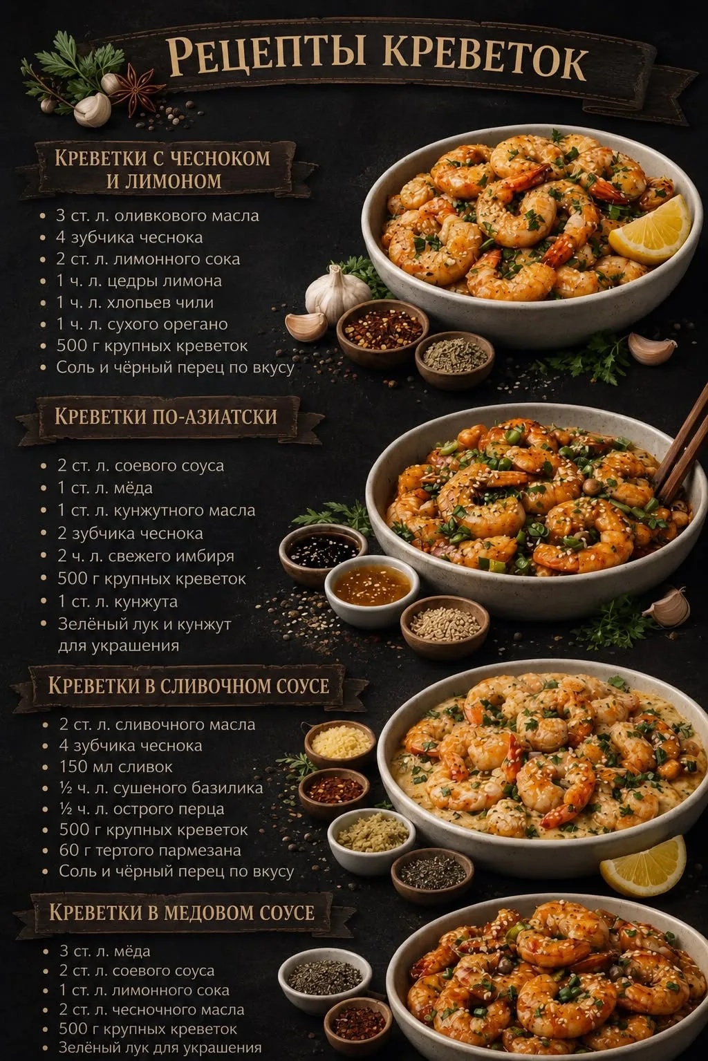 Отличные рецепты креветок 🦐