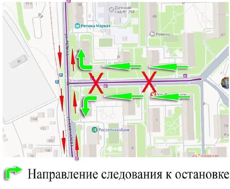 🚌 В Ульяновске маршрутки №96 перестали заезжать на улицу Архитектора Шодэ (Репина).