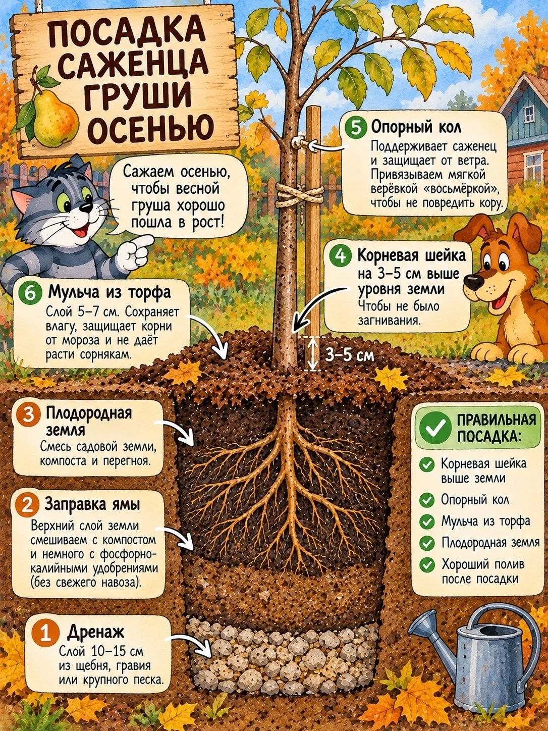 🍐 Посадка груши осенью: 3 причины, почему дерево «замирает»