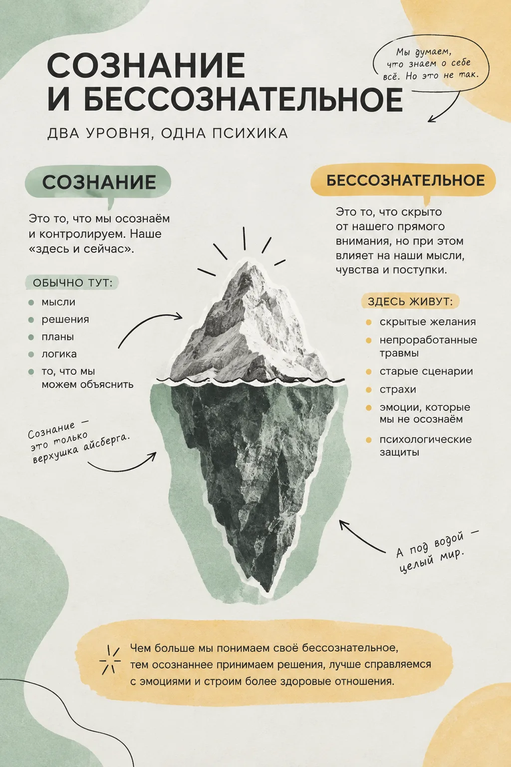 А в чём разница между СОЗНАТЕЛЬНЫМ и БЕССОЗНАТЕЛЬНЫМ? 🧠