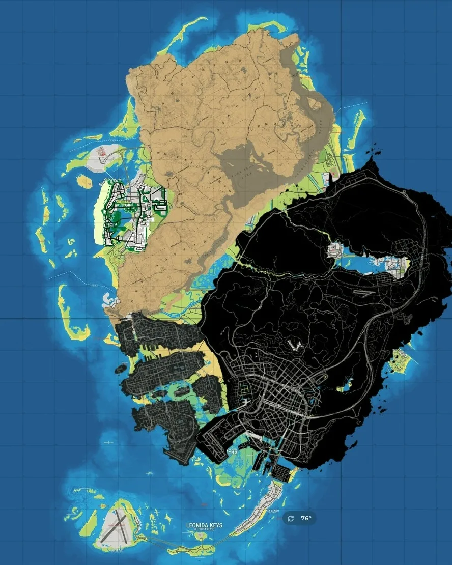 Это настоящее безумие, что GTA 6 вмещает в себя все карты последних крупных игр Rockstar!