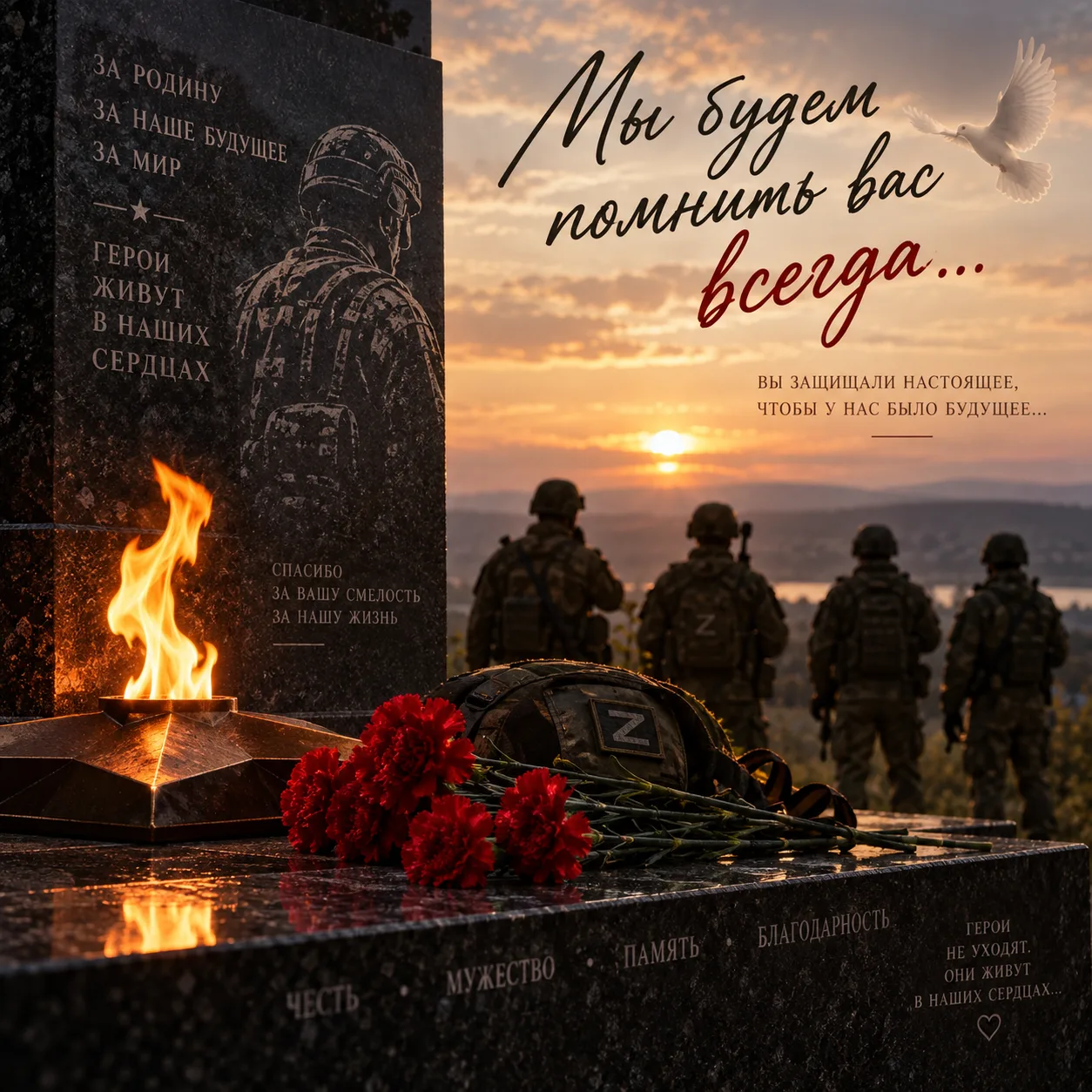 ...Солдат умирает дважды. Один раз — на поле боя. Второй раз — когда его забывают. Наша...